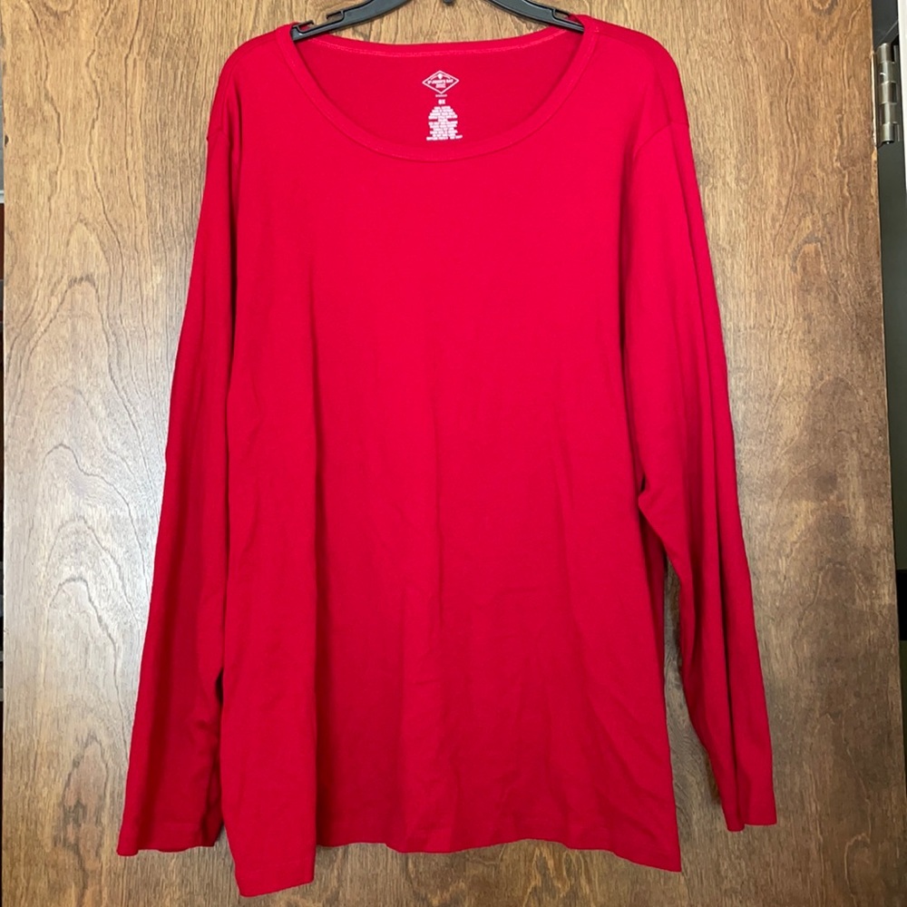 St John’s Bay long sleeve tee, 3X. Red